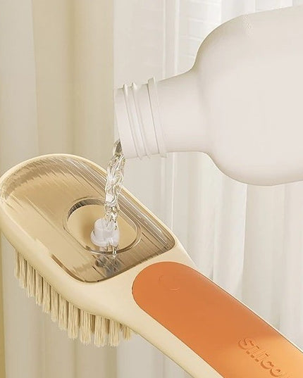 Perie Multifunctionala 1, Perie Densa/Perie din Piele de Caprioara, cu Recipient Lichid, Maner Lung