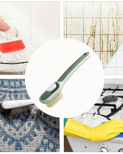 Perie Multifunctionala 1, Perie Densa/Perie din Piele de Caprioara, cu Recipient Lichid, Maner Lung