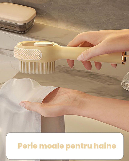 Perie pentru Curatare Incaltaminte cu Recipient pentru Detergent, Perie Multifunctionala pentru Incaltaminte si Lenjerie, cu Peri Moi, Fara Deteriorare,Culoare