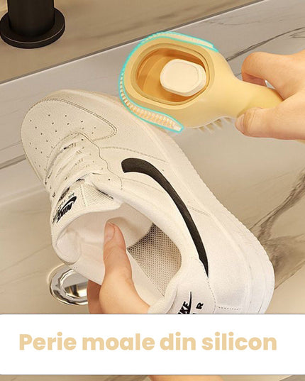 Perie pentru Curatare Incaltaminte cu Recipient pentru Detergent, Perie Multifunctionala pentru Incaltaminte si Lenjerie, cu Peri Moi, Fara Deteriorare,Culoare