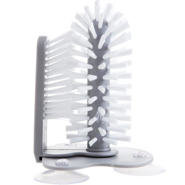 Perie de Curatat Pahare, din Plastic, cu Ventuza, 17.5 x 14 cm