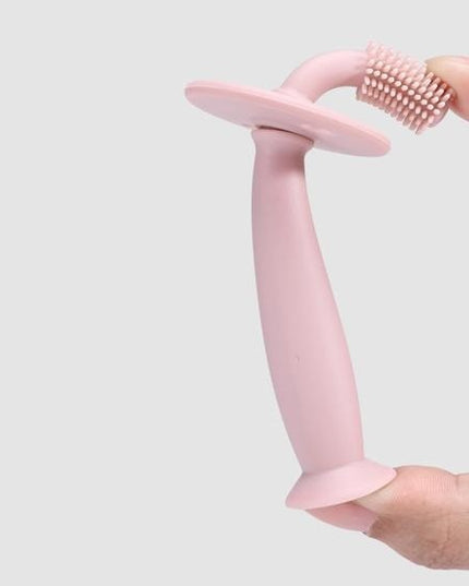 Periuta de Dinti din Silicon pentru Bebelusi, fara BPA, 360 Grade, Bariera Anti-Inghitire, Maner Ergonomic, 12.5 x 15 cm