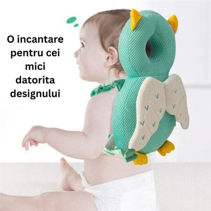Perna tip Rucsac pentru Protectia Capului, Tetiera tip Bufnita, Design tip Plasa, pentru Bebelusi,180 g