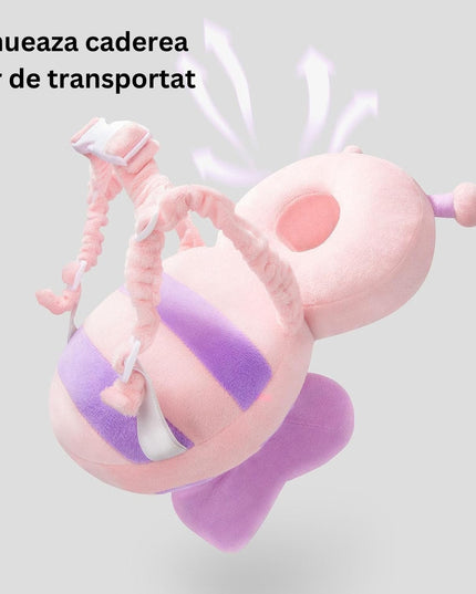 Perna tip Rucsac pentru Protectia Capului, Tetiera tip Fluturas de Plus, pentru Bebelusi