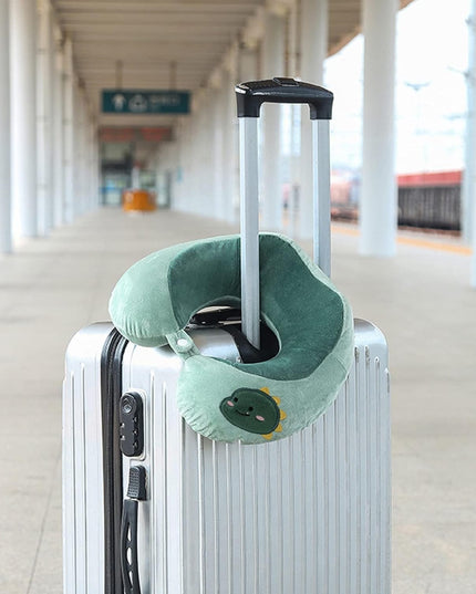 Perna de Calatorie, Pentru Gat si Cap, Umplutura din Bumbac,cu Model Brodat Dinozaur