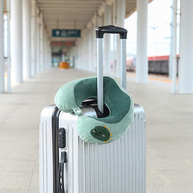 Perna de Calatorie, Pentru Gat si Cap, Umplutura din Bumbac,cu Model Brodat Dinozaur