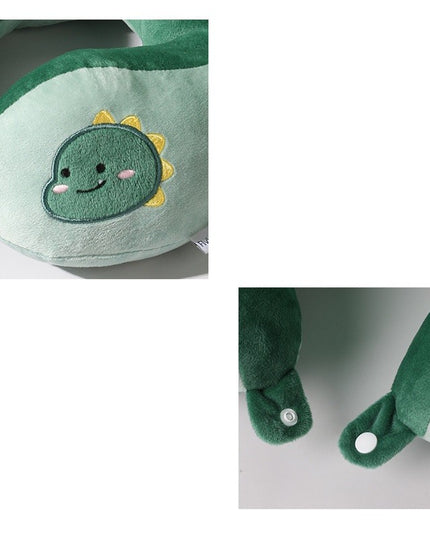 Perna de Calatorie, Pentru Gat si Cap, Umplutura din Bumbac,cu Model Brodat Dinozaur