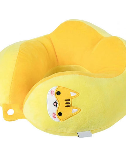 Perna de Calatorie, Pentru Gat si Cap, Umplutura din Bumbac,cu Model Brodat Pisica