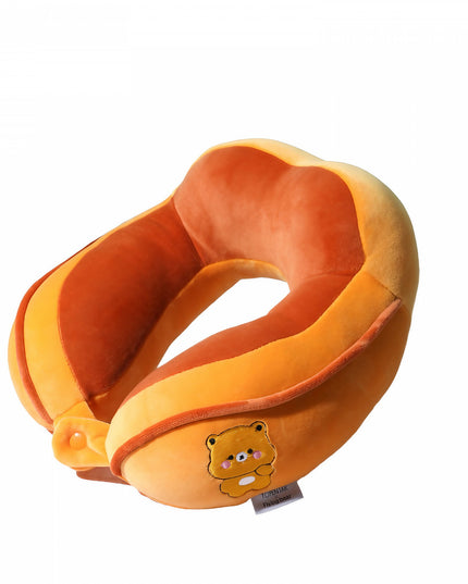 Perna de Calatorie, Pentru Gat si Cap, Umplutura din Bumbac,cu Model Brodat Urs