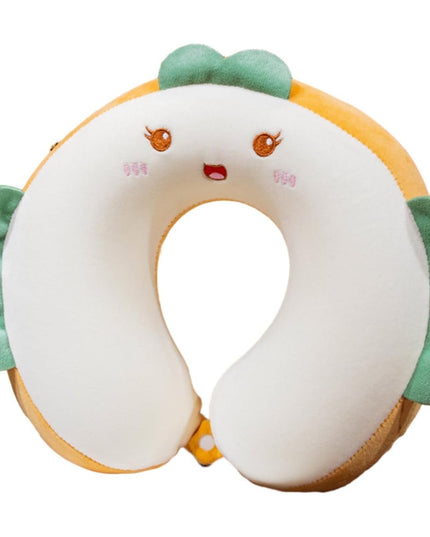 Perna de Calatorie in Forma de U, Pentru Gat si Cap, Umplutura din Spuma cu Memorie,Model Burger, Accesoriu de Voiaj, Birou, Masina, Sistem Prindere Capse