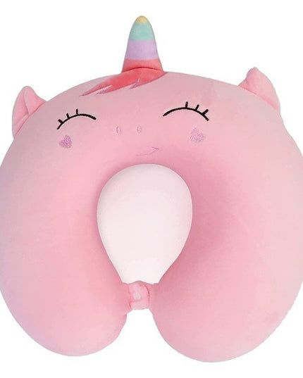 Perna de Calatorie in Forma de U, Pentru Gat si Cap, Umplutura din Spuma cu Memorie,Model Unicorn, Accesoriu de Voiaj, Birou, Masina, Sistem Prindere Capse