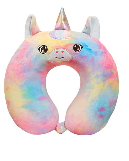 Perna de Calatorie in Forma de U, Pentru Gat si Cap, Umplutura din Spuma cu Memorie,Model Unicorn, Accesoriu de Voiaj, Birou, Masina, Sistem Prindere Capse