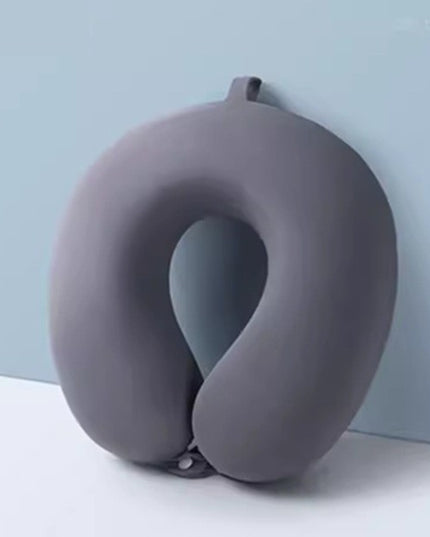 Perna de Calatorie in Forma de U, Pentru Gat si Cap, Umplutura din Spuma cu Memorie,Sistem Prindere Capse, de Depozitare