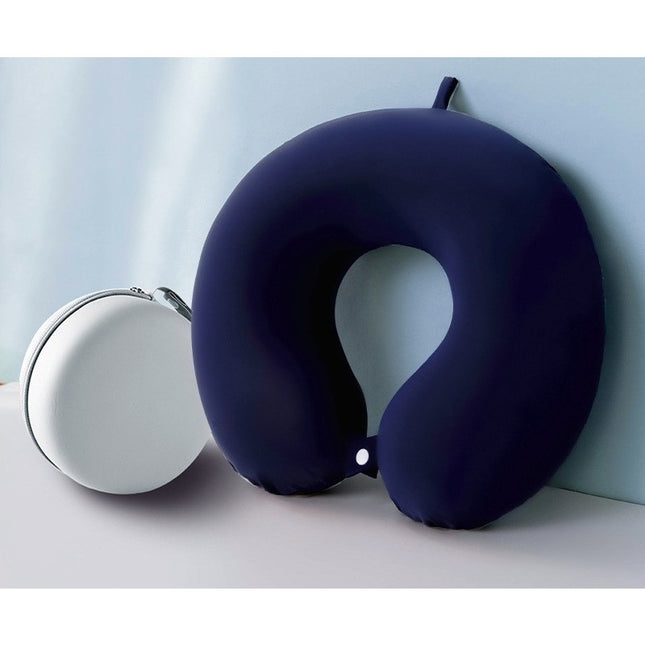 Perna de Calatorie in Forma de U, Pentru Gat si Cap, Umplutura din Spuma cu Memorie,Sistem Prindere Capse, de Depozitare