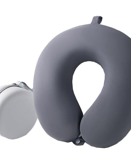 Perna de Calatorie in Forma de U, Pentru Gat si Cap, Umplutura din Spuma cu Memorie,Sistem Prindere Capse, de Depozitare