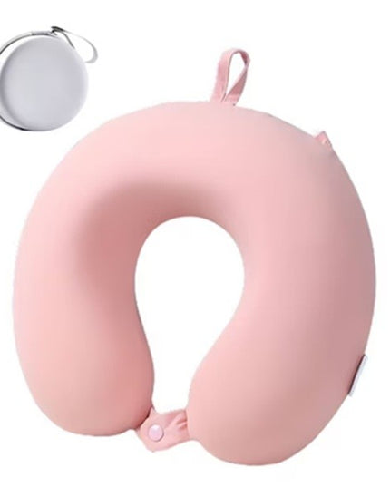 Perna de Calatorie in Forma de U, Pentru Gat si Cap, Umplutura din Spuma cu Memorie,Sistem Prindere Capse, de Depozitare