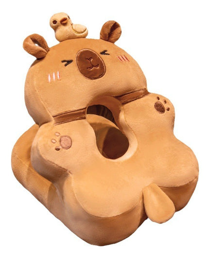 Perna din Spuma, pentru Birou, Calatorii, Model Capybara, Lavabila, Umplutura de Bumbac, Spatiu Cap in Forma de 8