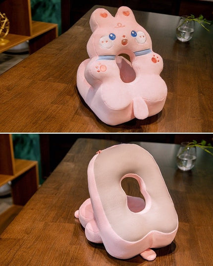 Perna din Spuma, pentru Birou, Calatorii, Model Iepure, Lavabila, Umplutura de Bumbac, Spatiu Cap in Forma de 8