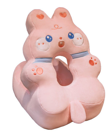 Perna din Spuma, pentru Birou, Calatorii, Model Iepure, Lavabila, Umplutura de Bumbac, Spatiu Cap in Forma de 8