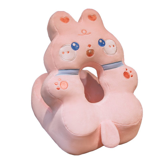 Perna din Spuma, pentru Birou, Calatorii, Model Iepure, Lavabila, Umplutura de Bumbac, Spatiu Cap in Forma de 8