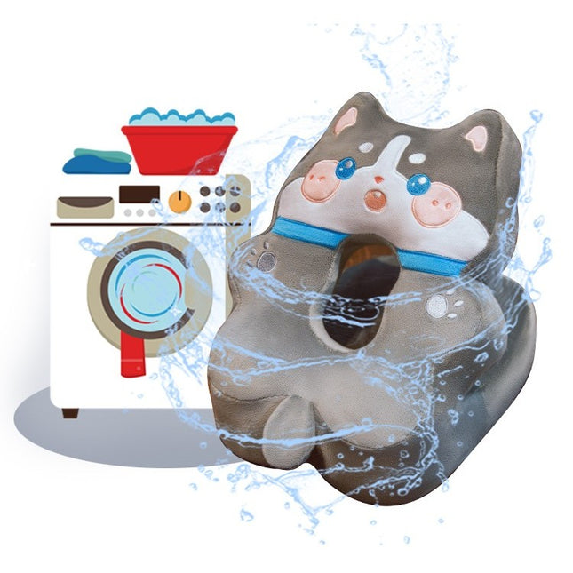 Perna din Spuma, pentru Birou, Calatorii, Model Husky, Lavabila, Umplutura de Bumbac, Spatiu Cap in Forma de 8