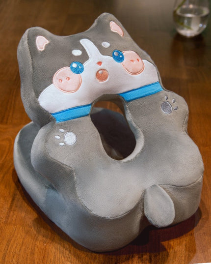 Perna din Spuma, pentru Birou, Calatorii, Model Husky, Lavabila, Umplutura de Bumbac, Spatiu Cap in Forma de 8