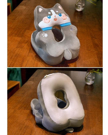 Perna din Spuma, pentru Birou, Calatorii, Model Husky, Lavabila, Umplutura de Bumbac, Spatiu Cap in Forma de 8