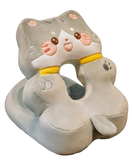 Perna din Spuma, pentru Birou, Calatorii, Model Pisica, Lavabila, Umplutura de Bumbac, Spatiu Cap in Forma de 8