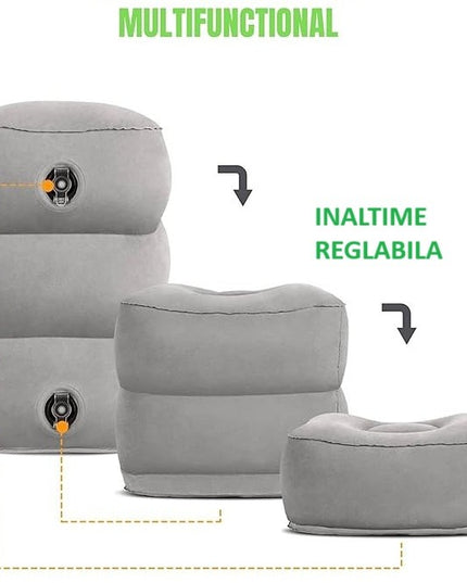 Perna Gonflabila Multifunctionala, pentru Picioare, Cap, 3 Straturi, Inaltime Reglabila