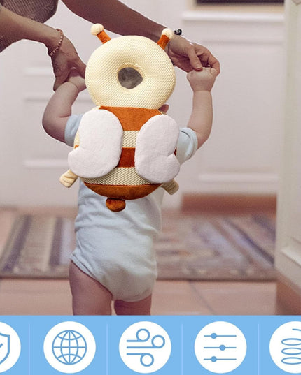 Perna tip Rucsac pentru Protectia Capului, Tetiera tip Albina, pentru Bebelusi, Design tip Plasa,180 g