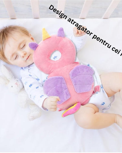 Perna tip Rucsac pentru Protectia Capului, Tetiera tip Unicorn, pentru Bebelusi,180 g