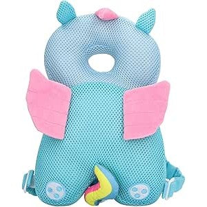 Perna tip Rucsac pentru Protectia Capului, Tetiera tip Unicorn, pentru Bebelusi, Design tip Plasa,180 g
