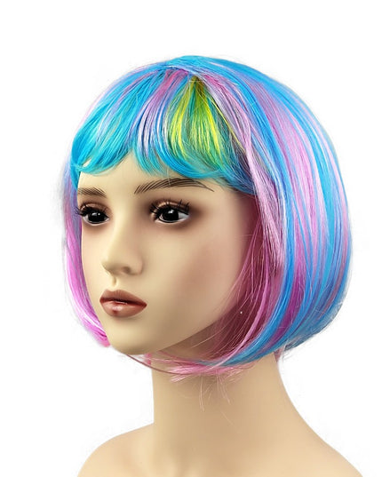 Peruca Cosplay, Tunsoare Bob cu Breton, pentru Carnaval, Halloween, Petreceri Tematice, din PET, Marime Universala