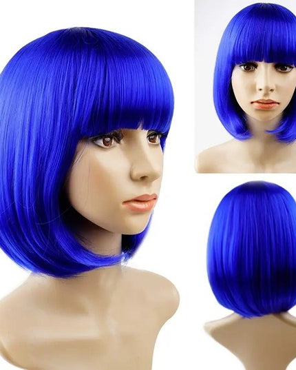 Peruca Cosplay, Tunsoare Bob cu Breton, pentru Carnaval, Halloween, Petreceri Tematice, din PET, Marime Universala