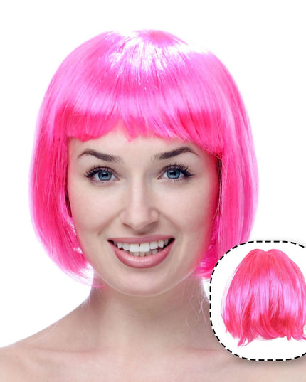 Peruca Cosplay, Tunsoare Bob cu Breton, pentru Carnaval, Halloween, Petreceri Tematice, din PET, Marime Universala