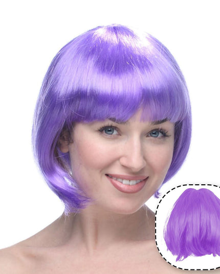 Peruca Cosplay, Tunsoare Bob cu Breton, pentru Carnaval, Halloween, Petreceri Tematice, din PET, Marime Universala