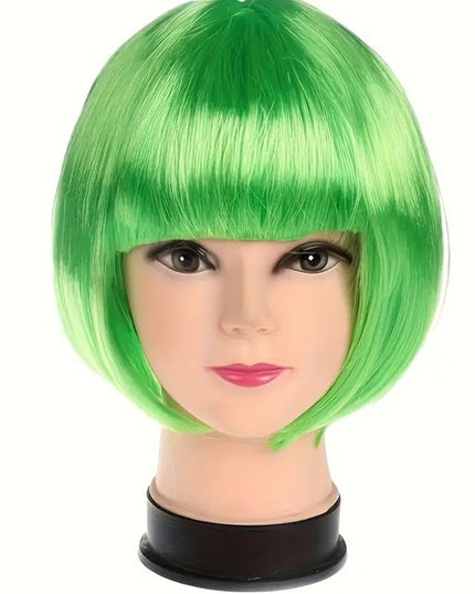 Peruca Cosplay, Tunsoare Bob cu Breton, pentru Carnaval, Halloween, Petreceri Tematice, din PET, Marime Universala