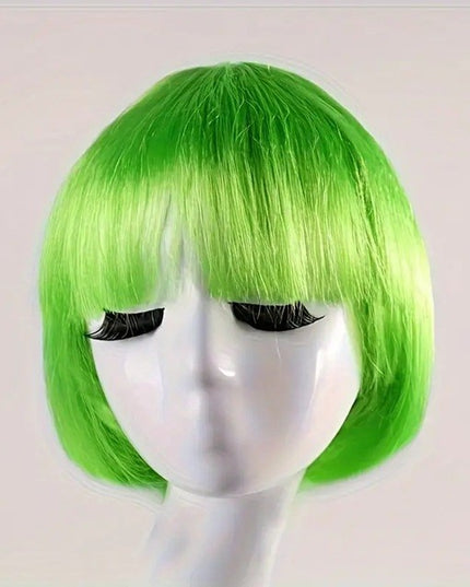 Peruca Cosplay, Tunsoare Bob cu Breton, pentru Carnaval, Halloween, Petreceri Tematice, din PET, Marime Universala