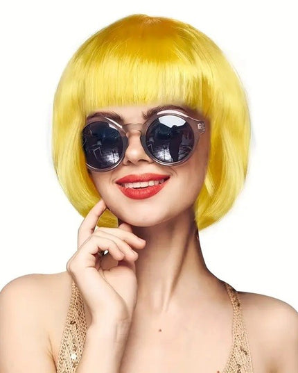 Peruca Cosplay, Tunsoare Bob cu Breton, pentru Carnaval, Halloween, Petreceri Tematice, din PET, Marime Universala