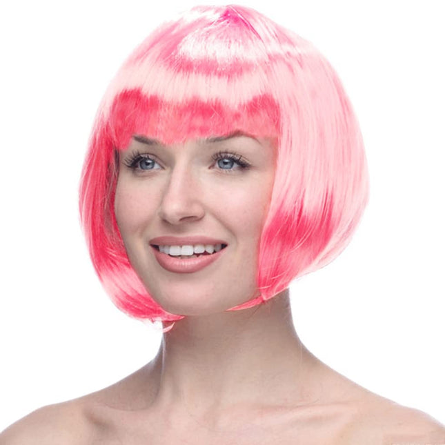 Peruca Cosplay, Tunsoare Bob cu Breton, pentru Carnaval, Halloween, Petreceri Tematice, din PET, Marime Universala