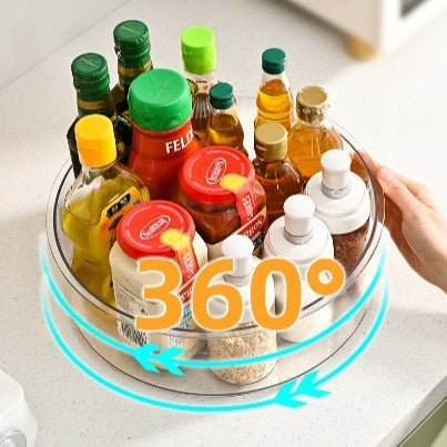 Suport Rotativ pentru Condimente, Multifunctional, Rotund, 360 de Grade, pentru Bucatarie, Plastic