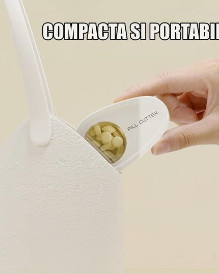 Taiat Pastile si Depozitare Medicamente, Alba,Compacta si Portabila, Ideala Pentru Calatorii