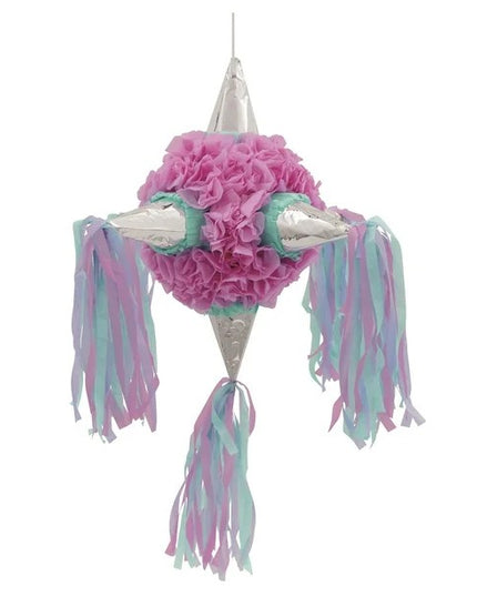 Pinata Rotunda pentru Petrecere, Detalii Argintii, din Hartie si Carton, Pinata pentru Copii