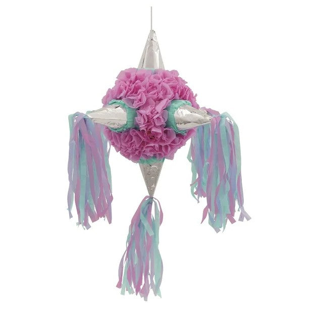 Pinata Rotunda pentru Petrecere, Detalii Argintii, din Hartie si Carton, Pinata pentru Copii