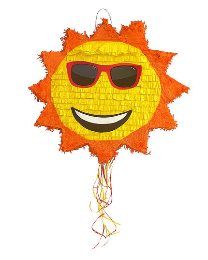 Pinata Soare cu Ochelari Sun pentru Petrecere, din Hartie Creponata si Carton, Pinata pentru Petreceri
