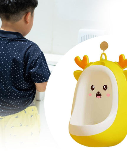 Pisoar pentru Baieti, 0-8 Ani, in Forma de Cerb, Perie Inclusa, Montare pe Perete, Carlig Autoadeziv Inclus