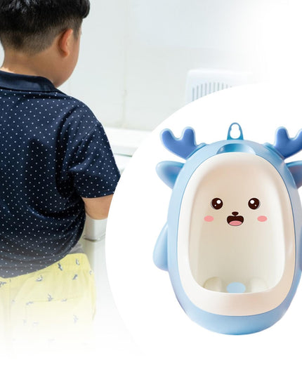 Pisoar pentru Baieti, 0-8 Ani, in Forma de Cerb, Perie Inclusa, Montare pe Perete, Carlig Autoadeziv Inclus