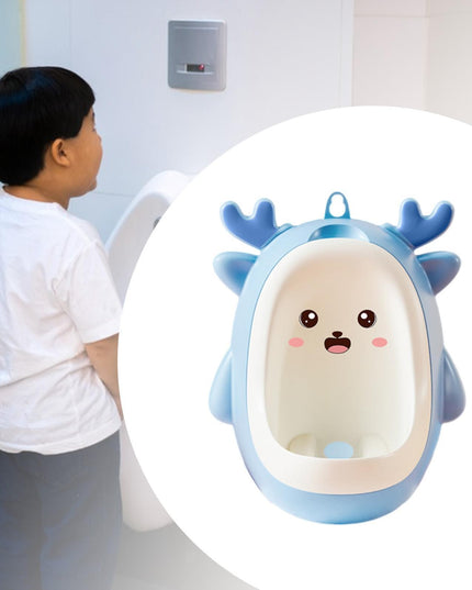 Pisoar pentru Baieti, 0-8 Ani, in Forma de Cerb, Perie Inclusa, Montare pe Perete, Carlig Autoadeziv Inclus