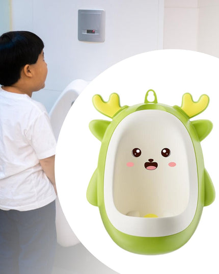 Pisoar pentru Baieti, 0-8 Ani, in Forma de Cerb, Perie Inclusa, Montare pe Perete, Carlig Autoadeziv Inclus