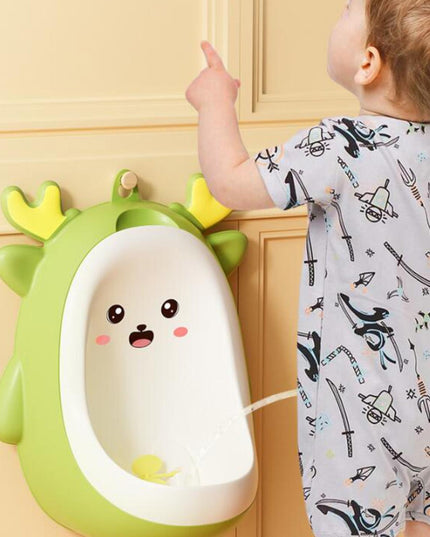 Pisoar pentru Baieti, 0-8 Ani, in Forma de Cerb, Perie Inclusa, Montare pe Perete, Carlig Autoadeziv Inclus